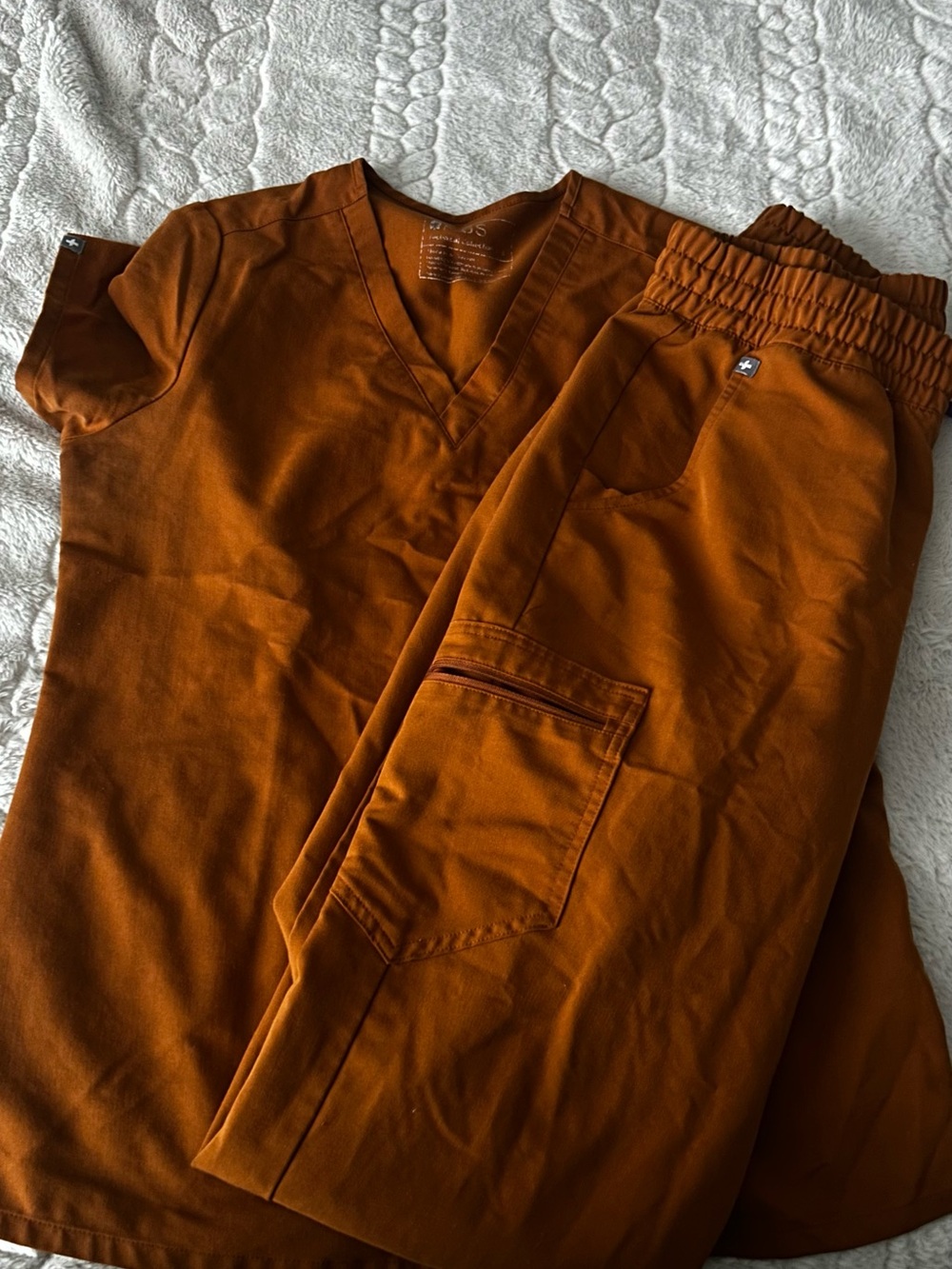 FIGS Women's Cargo Scrub Set in Rust